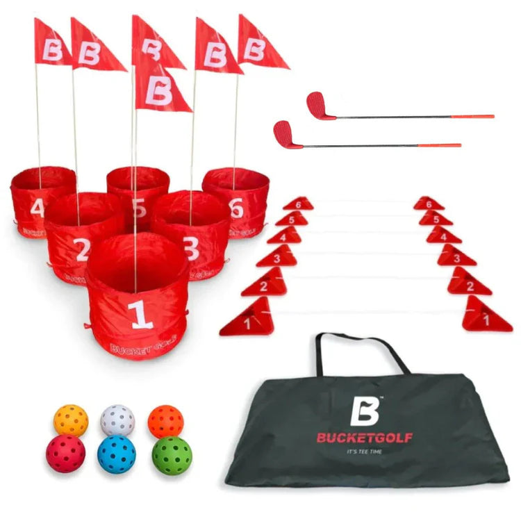 Kit completo Bucket Golf con 6 hoyos