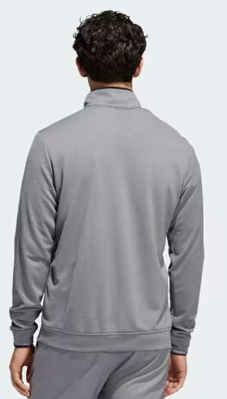 Adidas-SUDADERA QUARTER-ZIP GRIS CLARO