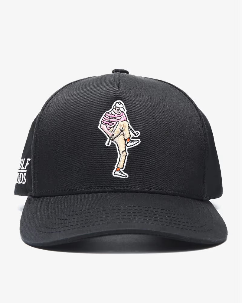 Gorra SnapBack Golfista Enojado Negra Golf Gods
