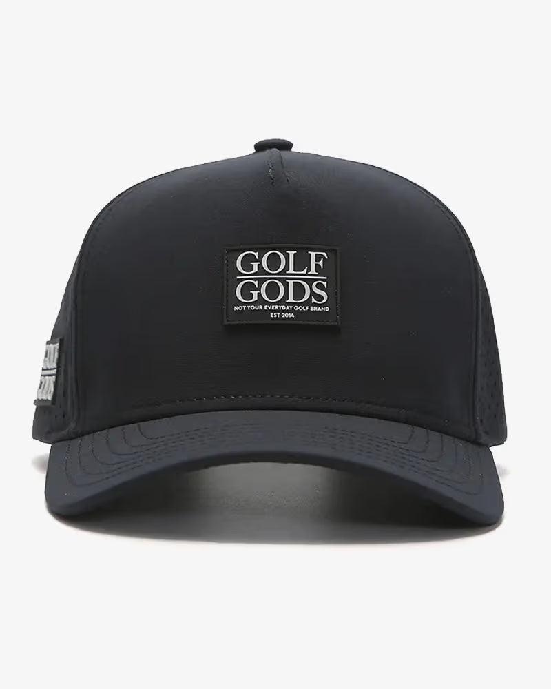 TOUR PRO Clubhouse Patch Golf Hat in Black with Curved Brim