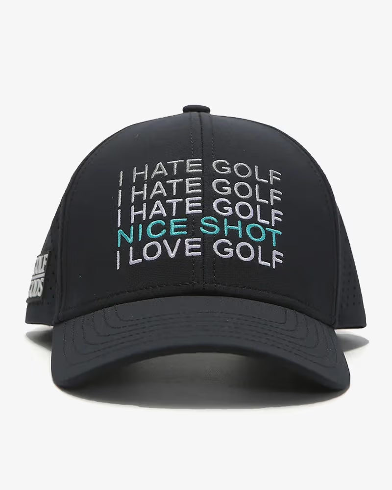 TOUR PRO I Hate Golf Hat in Black with Curved Brim