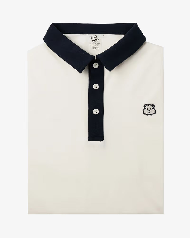 Polo de Hombre Golf Gods Legacy en crema y azul marino