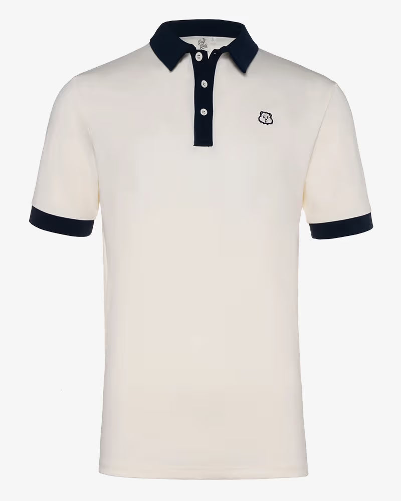 Polo de Hombre Golf Gods Legacy en crema y azul marino