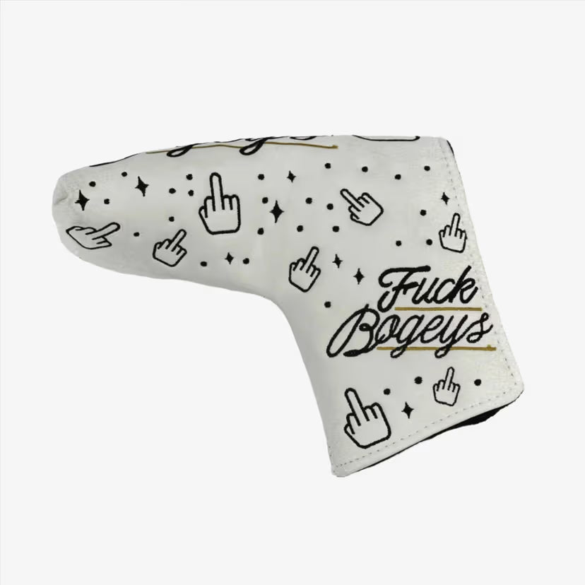 Golf Gods funda de Putter Fuck Bogeys 2.0 Blanca
