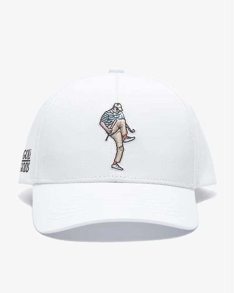 Gorra Golf Gods SnapBack Golfista Enojado Blanca