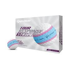 Taylormade Pelota Tour Response Stripe Rosa con azul 3pk