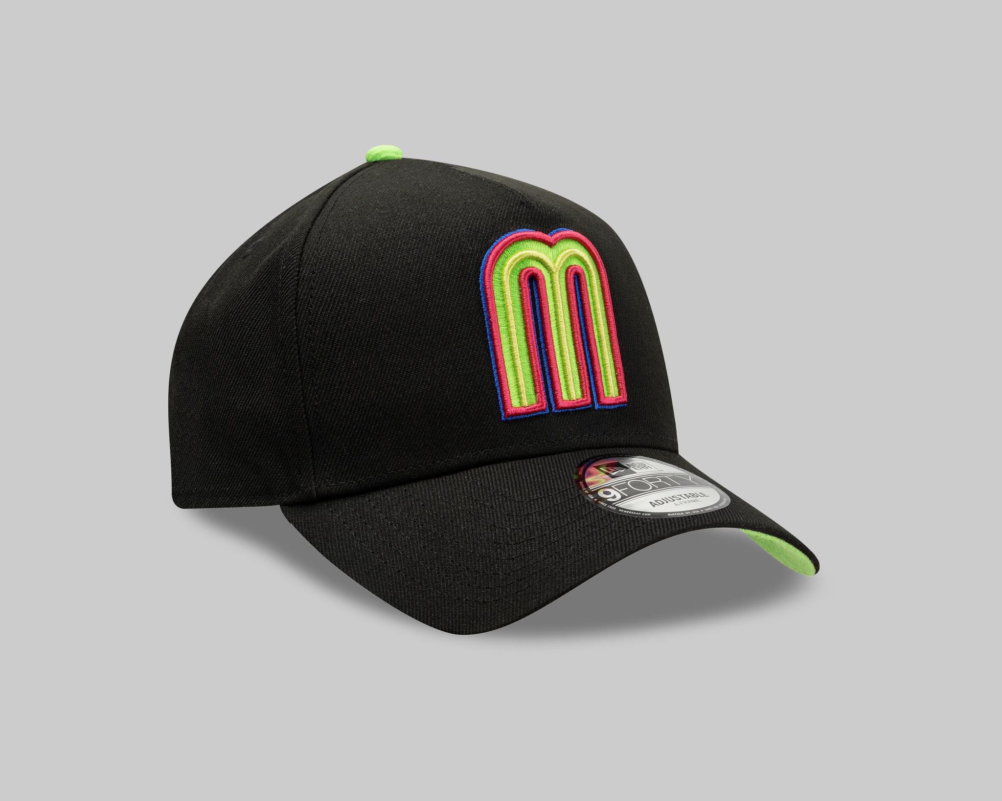 Gorra New Era Negra con Verde Iconic M 940 A-frame