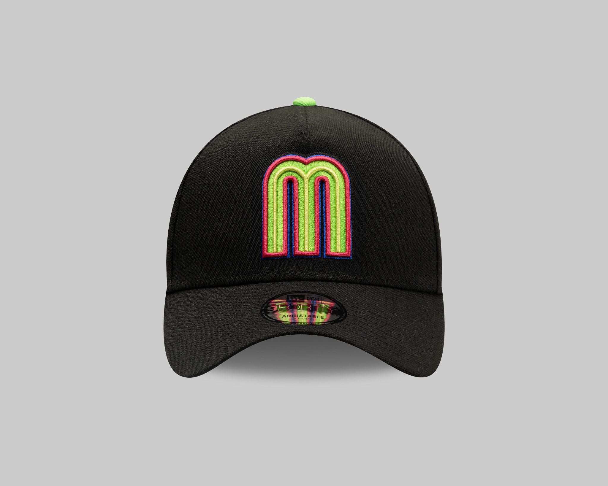Gorra New Era Negra con Verde Iconic M 940 A-frame