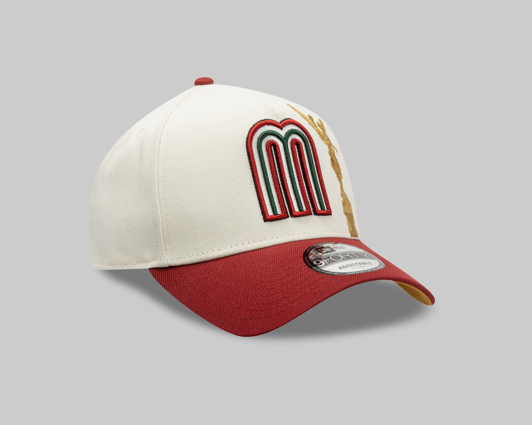 Gorra New Era Blanco con Rojo Iconic M CDMX 940 A-frame