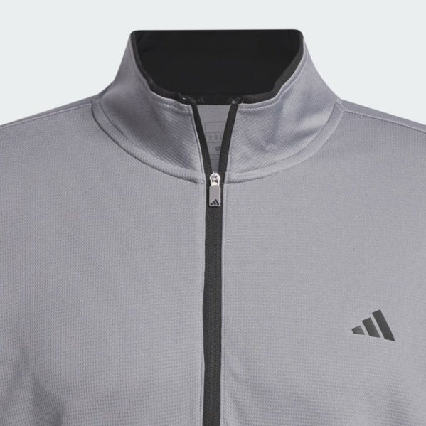 Adidas Sudadera Gris Liviana Con Medio Cierre