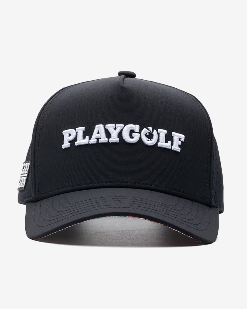 TOUR PRO PlayGolf Golf Hat in Black with Curved Brim