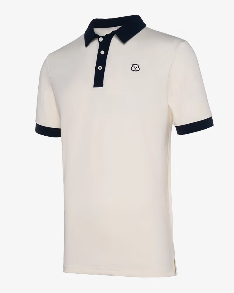 Polo de Hombre Golf Gods Legacy en crema y azul marino
