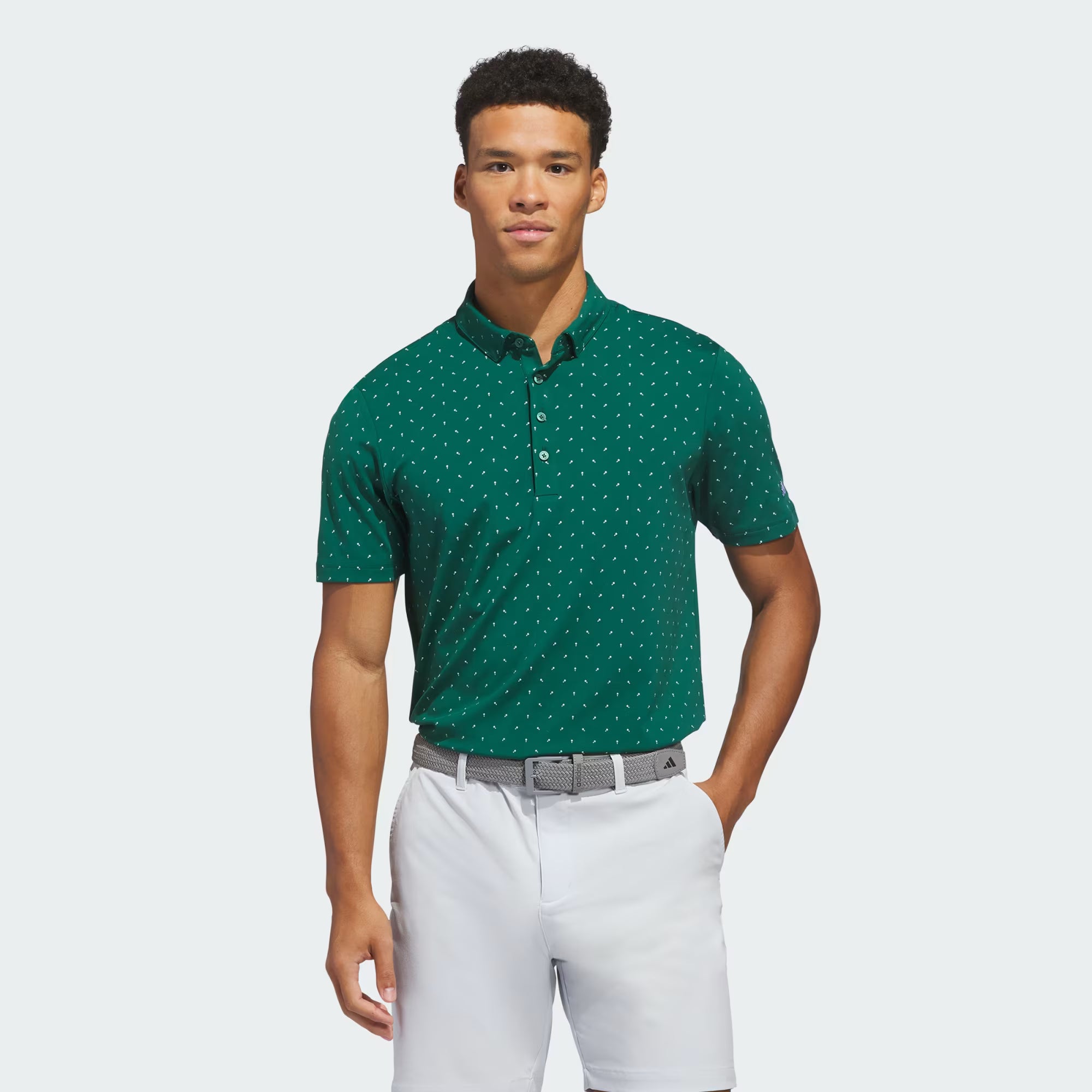 Adidas Playera polo verde ULTIMATE365+ MICRO PRINT