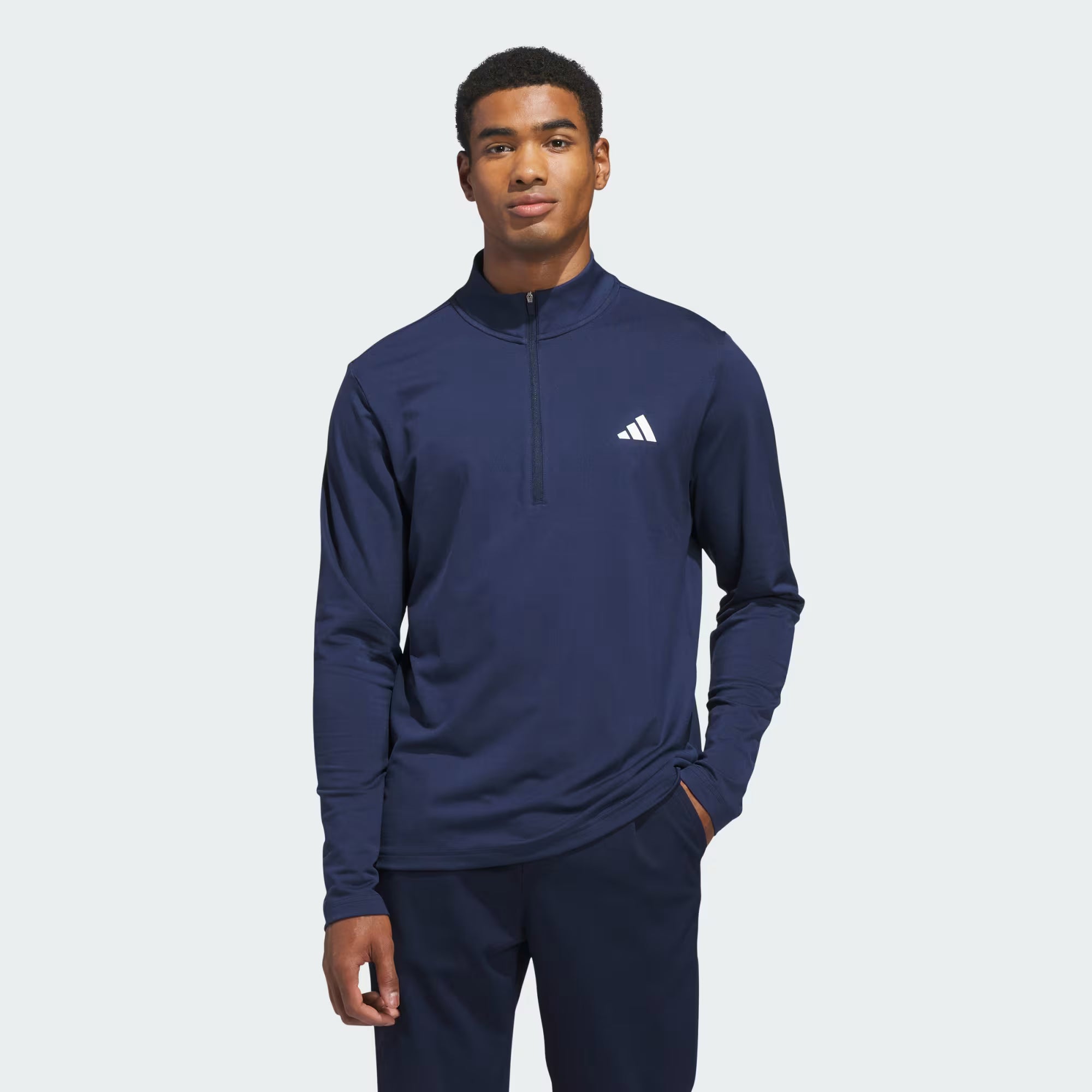 ADIDAS SUDADERA PERFORMANCE 3 FRANJAS DE CIERRE CORTO AZUL