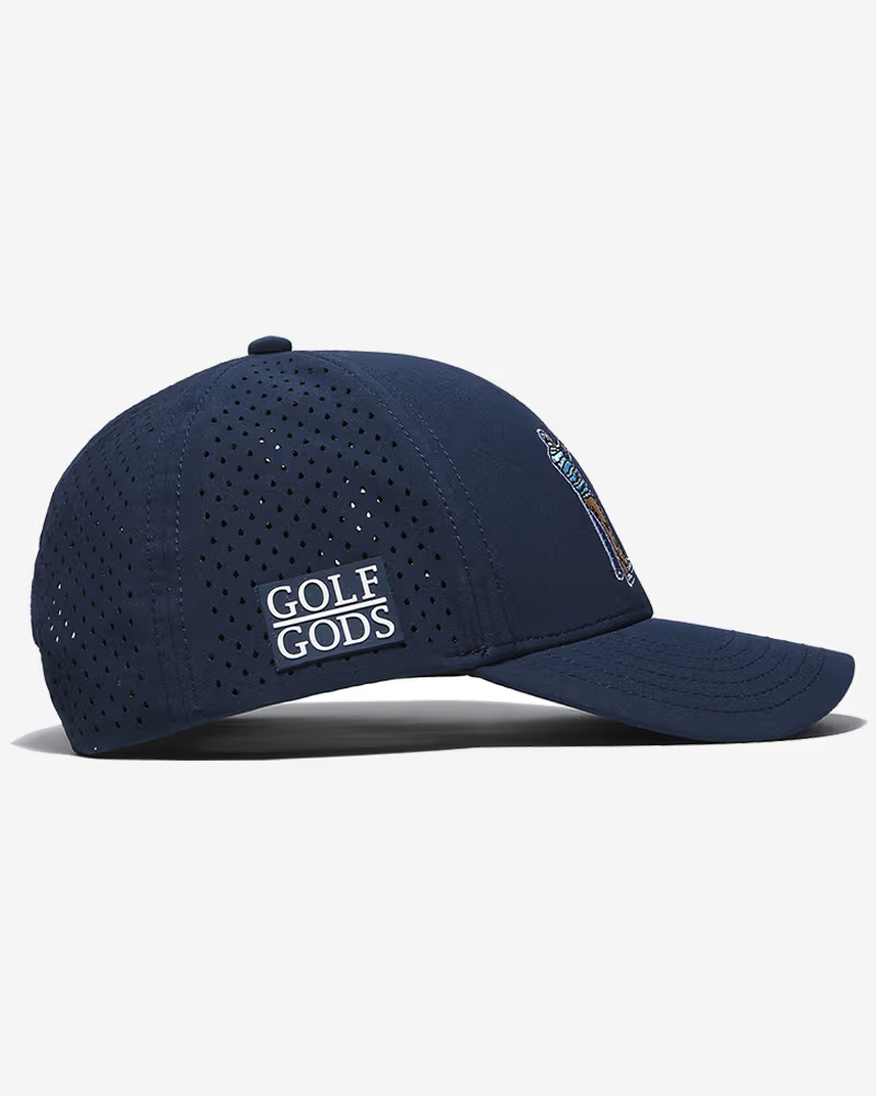 TOUR PRO Mad Slicer Golf Hat in Navy Blue with Curved Brim