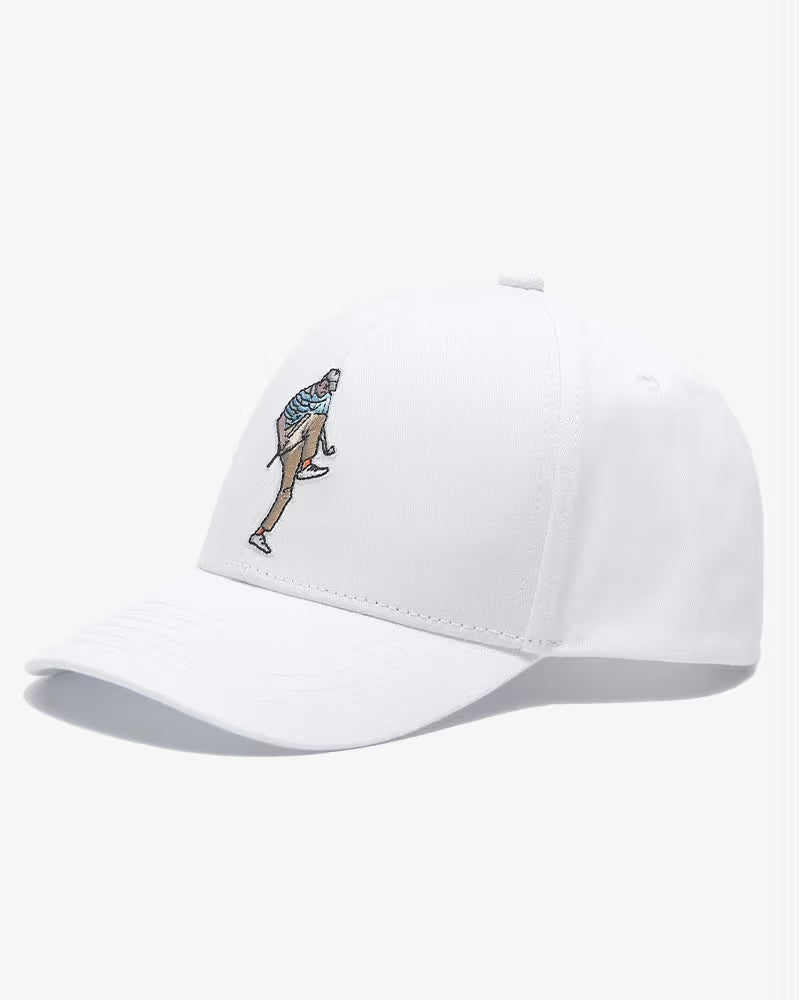 Gorra Golf Gods SnapBack Golfista Enojado Blanca