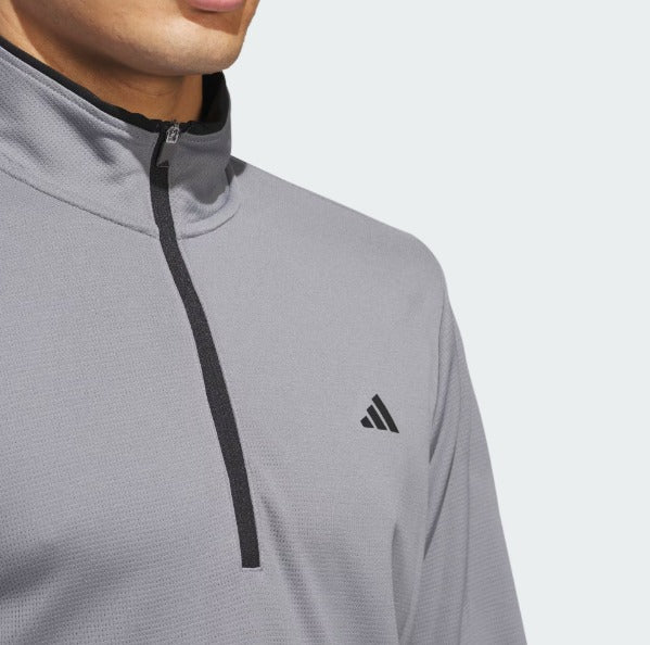 Adidas Sudadera Gris Liviana Con Medio Cierre