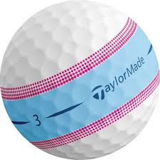 Taylormade Pelota Tour Response Stripe Rosa con azul 3pk